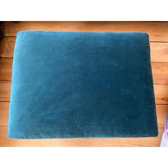 Traditional Oversized Custom Evergreen Velvet Ottoman For Sale - Image 3 of 6