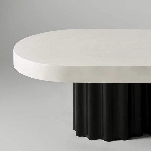 Ivory and Black Oval Coffee Table by Perler For Sale - Image 7 of 9