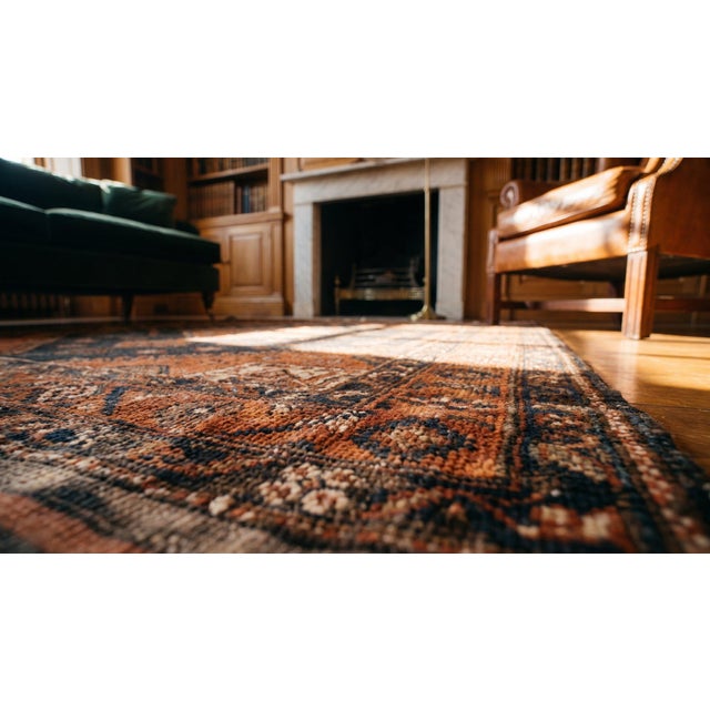 Textile 1890s Brown Geoemtric Tribal Antique Persian Baluch-Turkman Bag-Face Rug 2'7" X 2'8" Handknotted Wool Carpet For Sale - Image 7 of 8