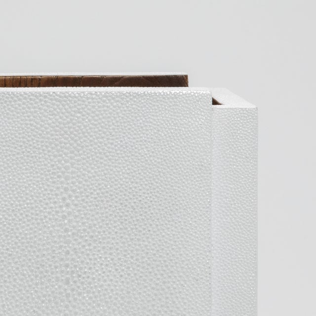Modern Waste Bin in White Shagreen by R&y Augousti For Sale - Image 3 of 8
