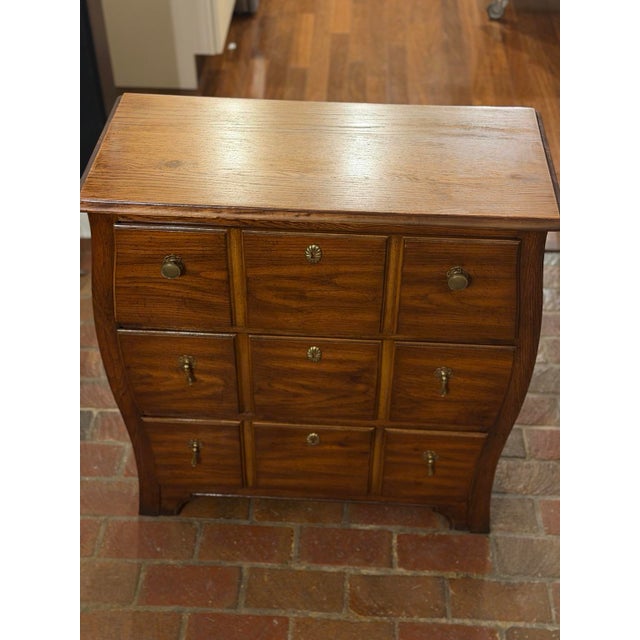 Weiman Vintage Weiman Oak Three-Drawer Accent Chest With Original Brass-Tone Hardware For Sale - Image 4 of 9