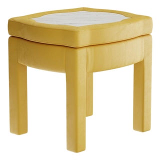Daffodil Velvet Piero Ottoman by Ceraudo For Sale