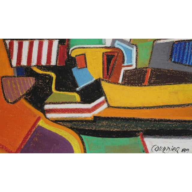 Contemporary Courdier, Composition Marine, 1989, Pastel on Paper For Sale - Image 3 of 12