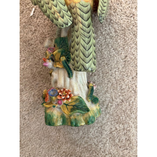 Ceramic Vintage Bright and Sophisticated Porcelain Parrots - Pair For Sale - Image 7 of 8