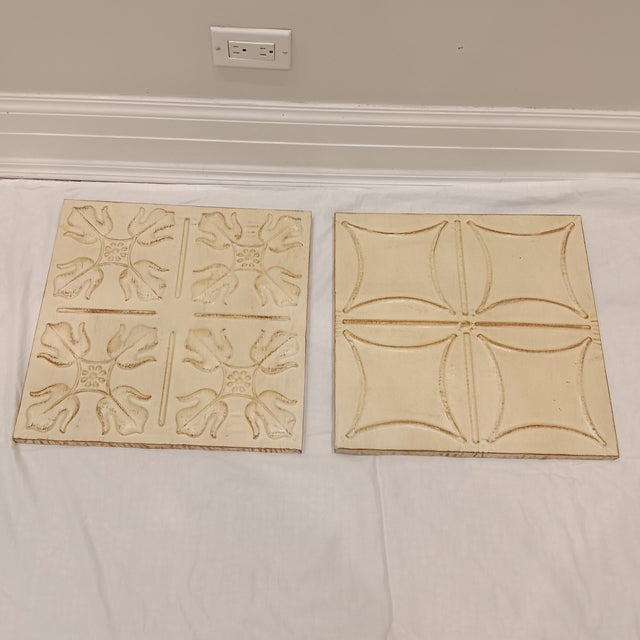 Vintage Rustic Metal Tin Ceiling Tile Wall Art For Sale - Image 9 of 12