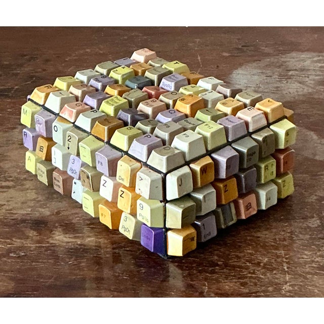 Contemporary Vintage Boho Computer Key Box For Sale - Image 3 of 7