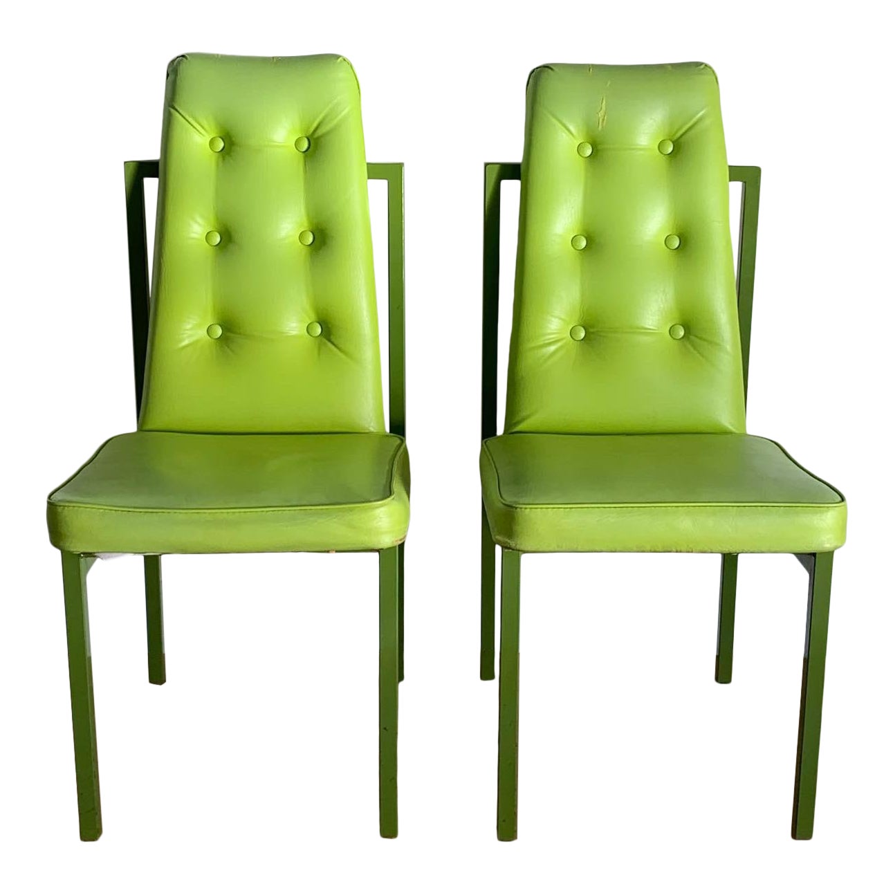 Chartreuse Green CalStyle Postmodern Dining Chairs a Pair Chairish