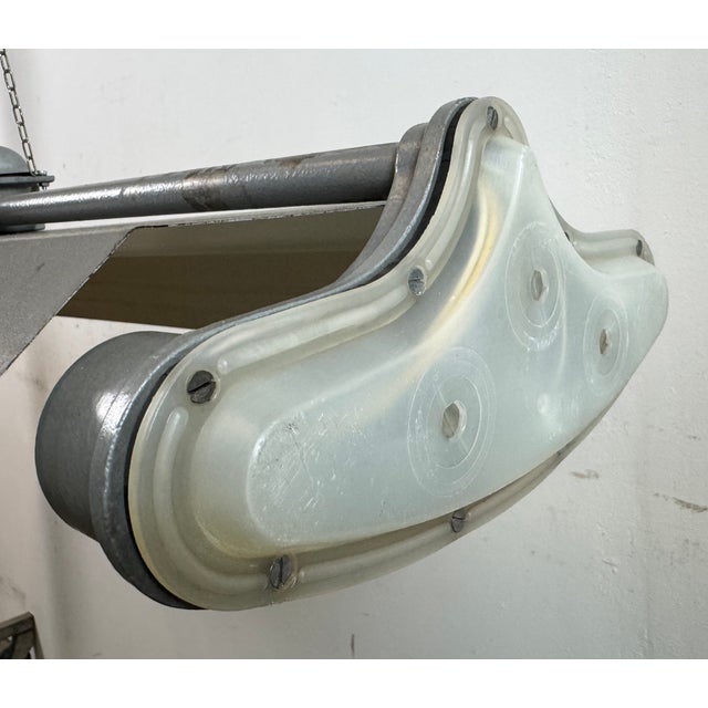Gray Grey Industrial Hanging Tube Light from Polam Gdansk, 1970s For Sale - Image 8 of 18