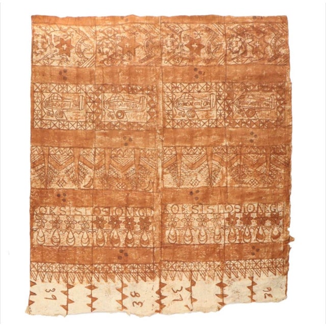 Antique XL Tongan Ngatu Barkcloth Textile For Sale - Image 10 of 10