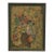 Vintage Signed Floral Still Life Mixed Media Painting on Textured Board in Ornate Frame Possible Batik Print. For Sale