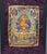 Early 19th Century Antique 19th Century Tibetan Manjushri Thangka – Bodhisattva of Wisdom in Custom Silver Gilt Frame For Sale - Image 5 of 18