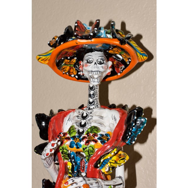 Ceramic Day of the Dead Ceramic Pottery Catrina Folk Art Signed Gerardo Garcia Mexico For Sale - Image 7 of 10