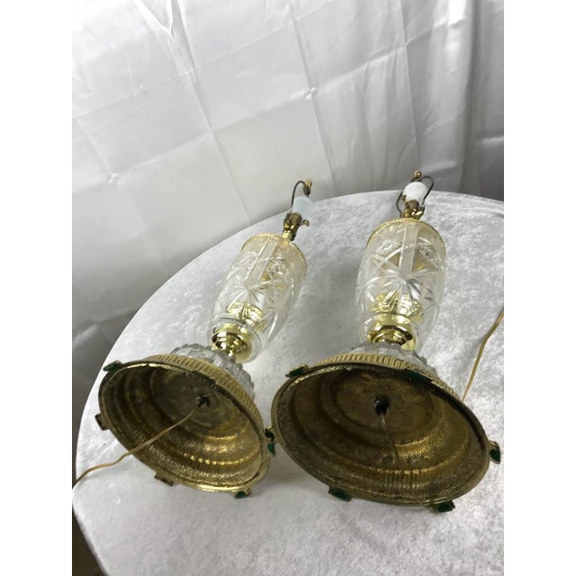 The Luminaries: A Rare Pair of 1970s Internally Lit Lead Crystal Statement Lamps For Sale - Image 12 of 12