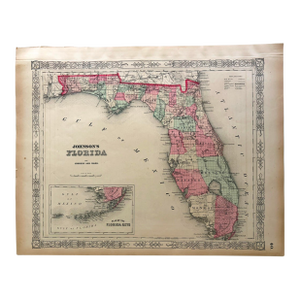 1863 Johnson Map of Florida