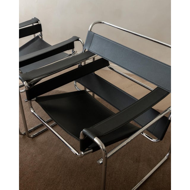 Wassily B3 Lounge Chairs by Marcel Breuer for Knoll International, 1970s, Set of 2 For Sale - Image 12 of 18