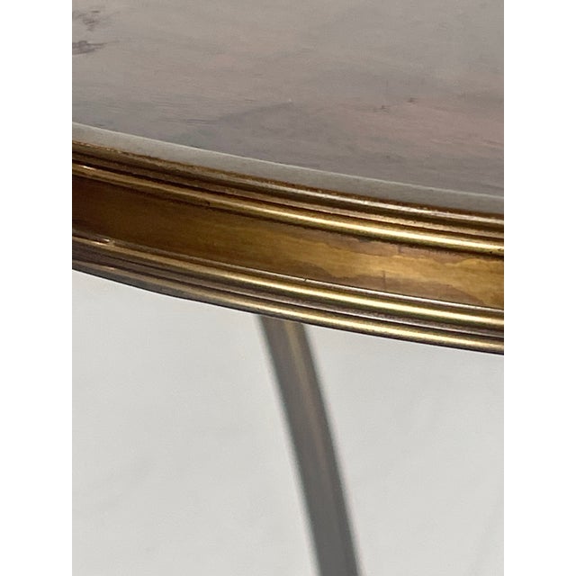 French Regency Style Bronze 2 Tier Gueridon With Wood Top For Sale - Image 11 of 15