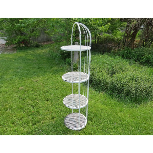 1970s Vintage 1970s Solid Wrought Iron 4-Tier Dome Top Plant Stand / Shelving For Sale - Image 5 of 13