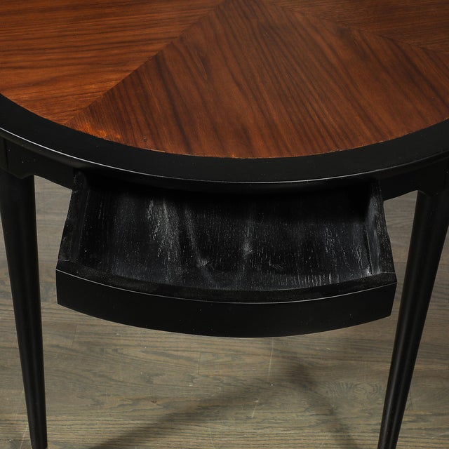 Mid-Century Modernist Game Table in Book-Matched Walnut W/Ebonized Detailing For Sale - Image 9 of 12