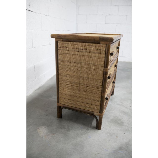 Rattan Chest of 5 Drawers, 1970 For Sale - Image 6 of 16