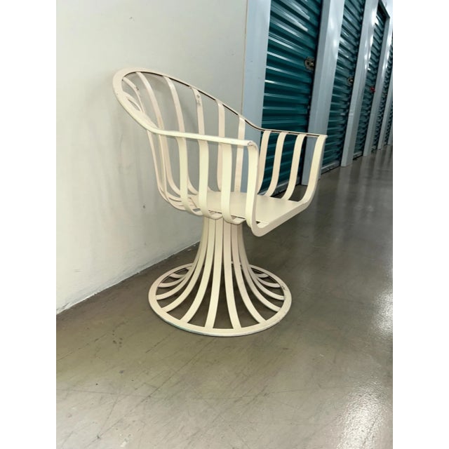 1970s Aluminum Herbert Saiger for Woodard Tulip Patio Chairs - Set of 4 For Sale - Image 4 of 5