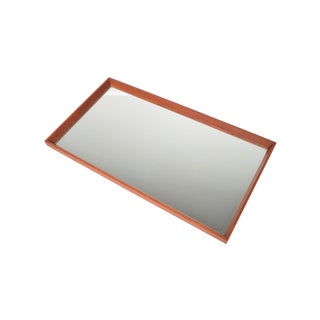 Danish Modern Beveled Edge Teak Wall Mirror For Sale