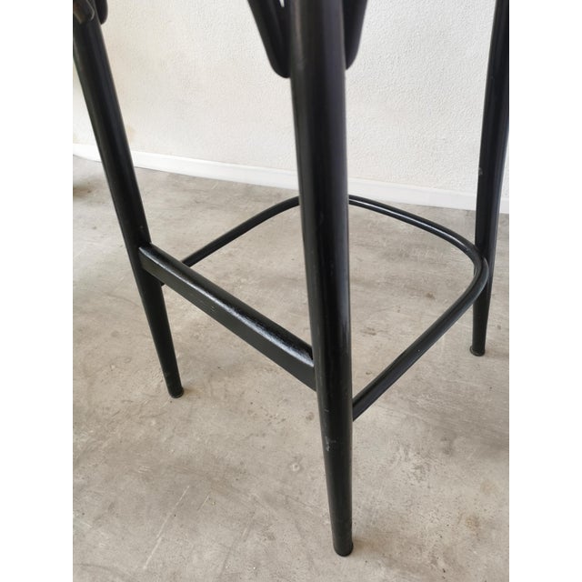 Mid-Century Black Bentwood Bar Chair in the style of Thonet, 1970s For Sale - Image 17 of 18