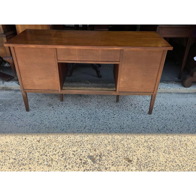 Mid Century Modern Walnut Desk by Stanley Furniture For Sale - Image 10 of 10