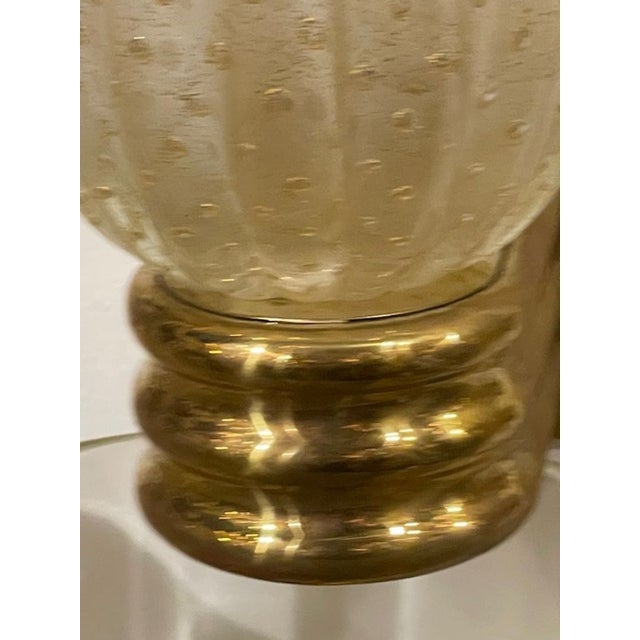 Pair of Murano Gold Vase Form Sconces For Sale - Image 9 of 10