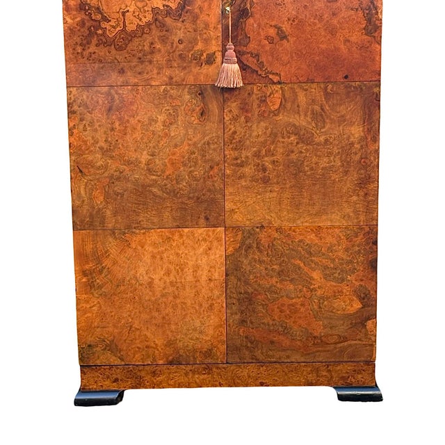Art Deco Wardrobe in Burr Walnut Veneer, 1920s For Sale - Image 6 of 13
