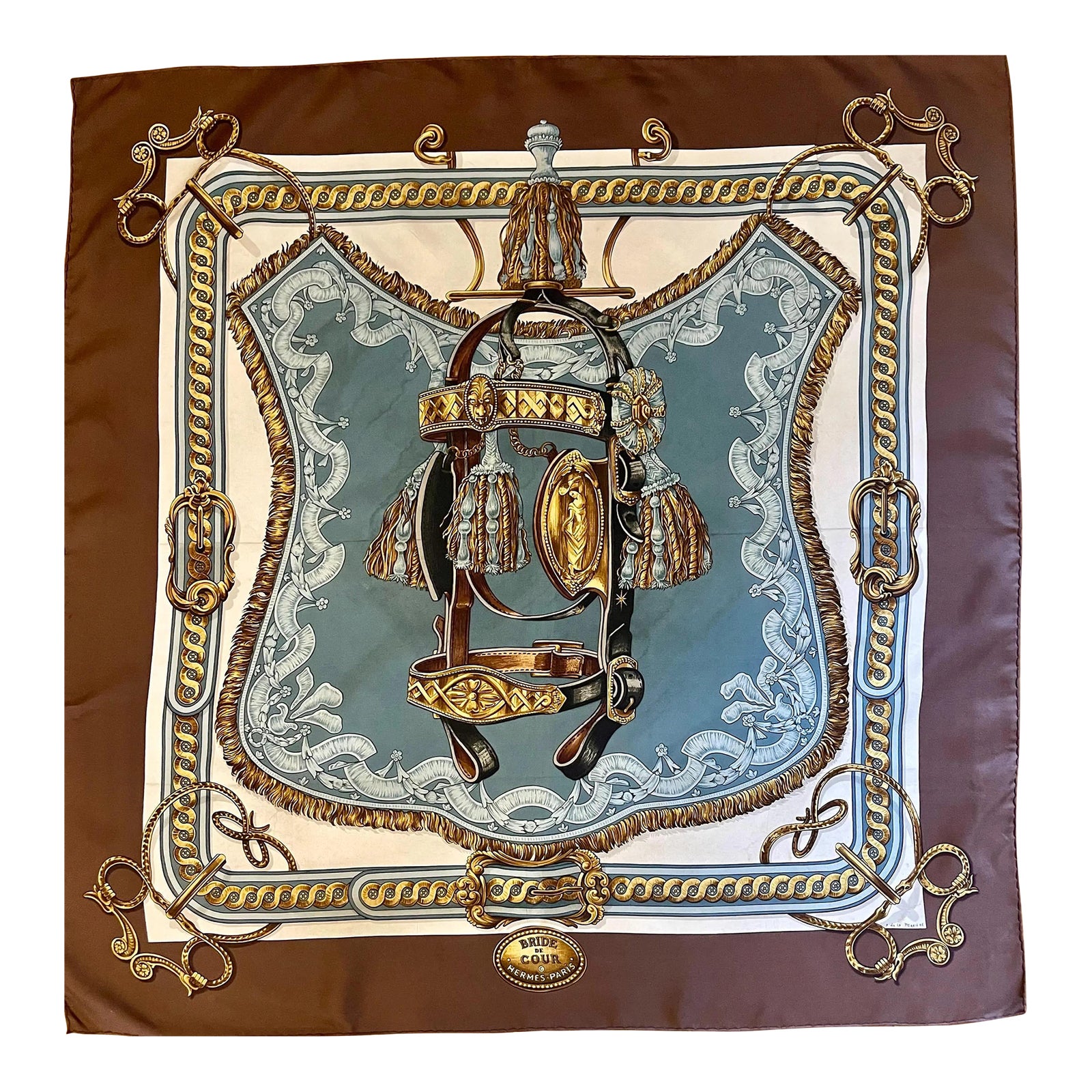 Hermes Bride De Cour 1987 Silk Scarf “Francoise De La Perriere