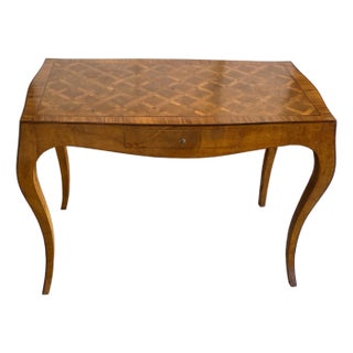 Sleek Italian Parquetry Inlay Writing Desk, Made in Italy For Sale