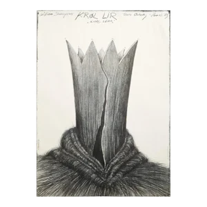 1983 Polish Theater Poster, Krol Lir (King Lear by William Shakespeare) Pagowski