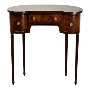 Vintage Edwardian Sheraton Revival Kidney-Form Dressing Table C. 1940
