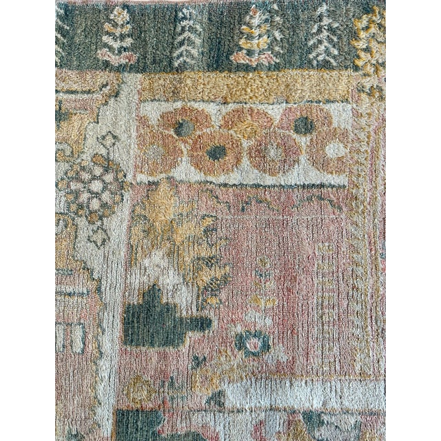 Antique Angora Oushak Carpet, Handmade Oriental Rug, Light Blue, Shrimp, Taupe For Sale - Image 14 of 18