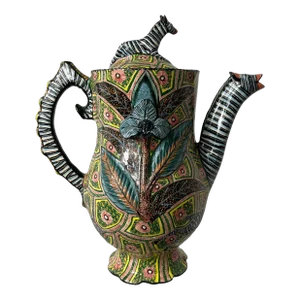 2000s Ardmore Ceramics Tall Zebra Teapot