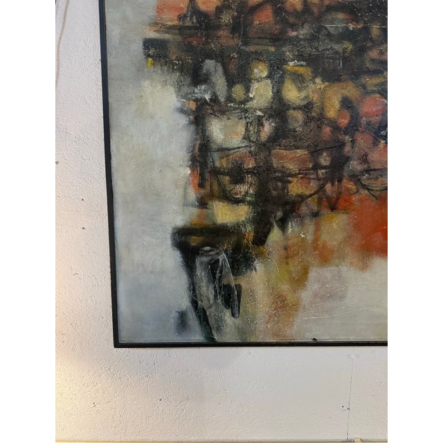 1950s Abstract Oil Painting on Canvas Signed by Sandra Gierke For Sale In New York - Image 6 of 9