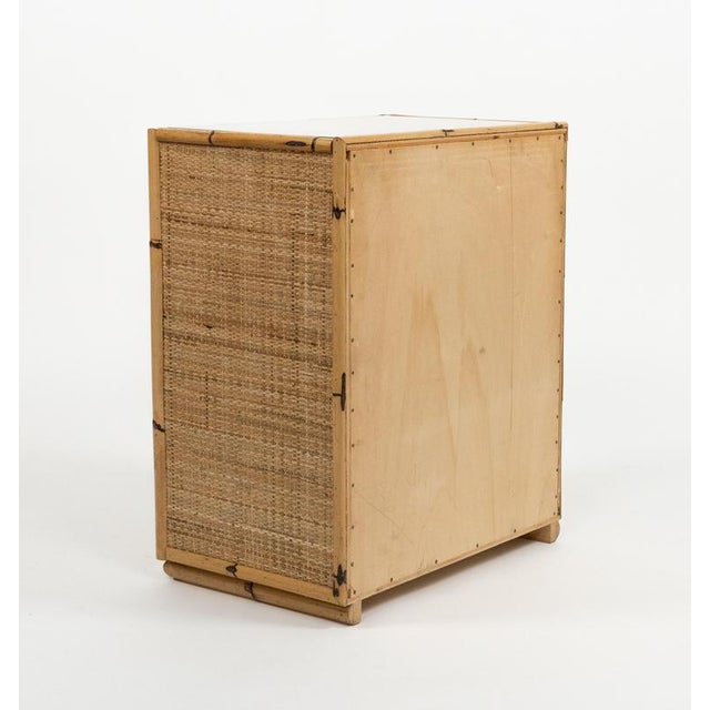 Mid-Century Modern Rattan and Brass Chest of Drawers, Italy, 1970s For Sale - Image 15 of 16