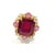 Early 21st Century Bochic "Orient" Red Ruby & Multi Sapphire Cocktail Ring Set 18K Gold & Silver For Sale - Image 5 of 18