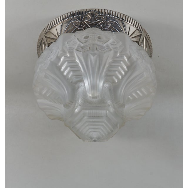 Muller Frères 1930s French Art Deco Flush Mount by Muller Freres France For Sale - Image 4 of 11