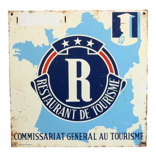 Vintage French Tourism Sign For Sale