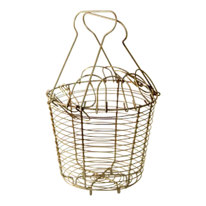 Antique Metal Wire Egg Basket Rustic French Farmhouse Decor