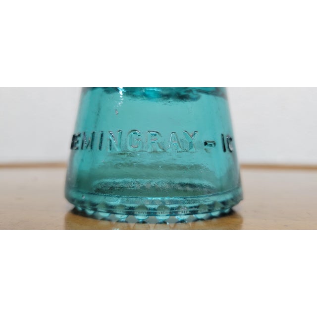 Early 20th Century Vintage Hemingray 16 Aqua or Teal Glass Insulator For Sale - Image 5 of 10