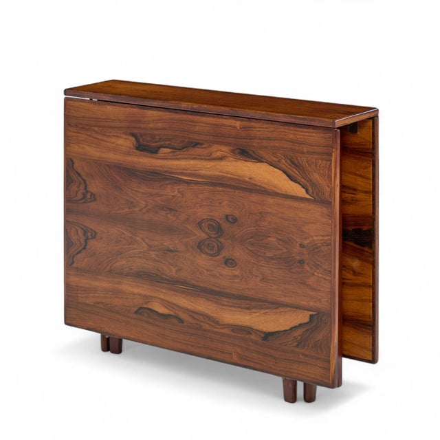 Bendt Winge Mid Century Norwegian Rosewood Drop-Leaf Rosewood Dining Table For Sale In Chicago - Image 6 of 9