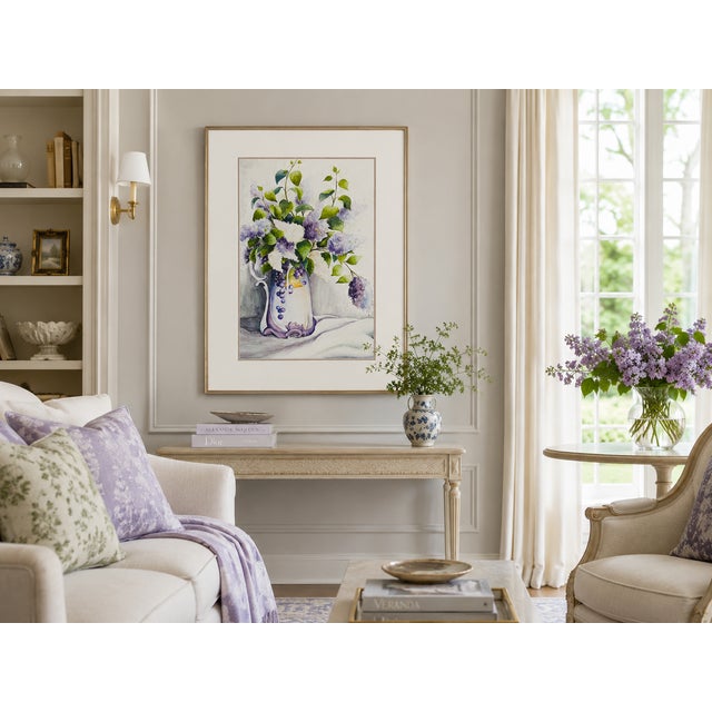 Lilacs in Vase - Tomoko Parry, C. 1990s For Sale - Image 10 of 10