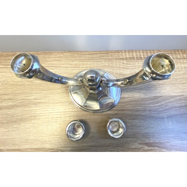 Art Deco Candleholder in Silver Plated from Wilhelm Wolff, Germany, 1930s For Sale - Image 9 of 9