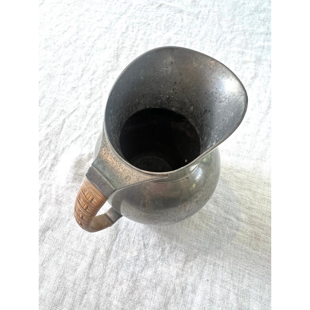 Wood Just Andersen Model 2197 Pewter Pitcher With Woven Handle For Sale - Image 7 of 7