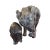 Gray Large Mid-20th Century Japanese Ceramic Elephant Pair – Mother and Calf in Gray Glaze For Sale - Image 8 of 15