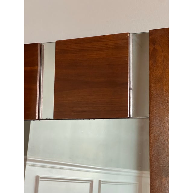 Modern Paul Evans Style Brutalist Walnut Mirror For Sale - Image 3 of 7