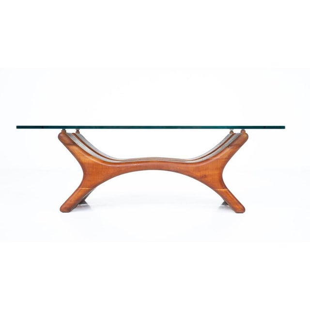 Mid-Century Coffee Table in Wood and Glass, Italy, 1960s For Sale - Image 9 of 15