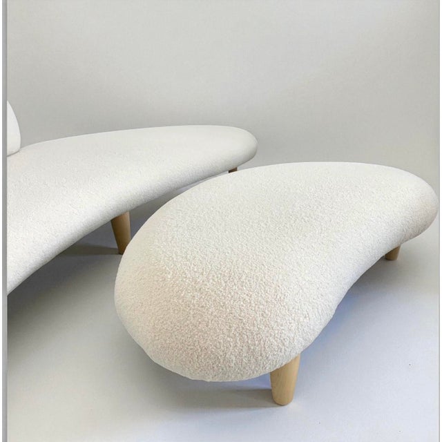 Beige Set of Vintage Freeform Sofa & Stool by Isamu Noguchi for Vitra, 1940s For Sale - Image 8 of 14
